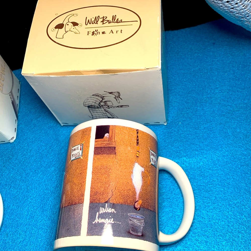 New vintage WILL BULLAS goose duck mug 1999 art gallery